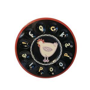 Becky Denny Chicken Ceramic Egg Plate